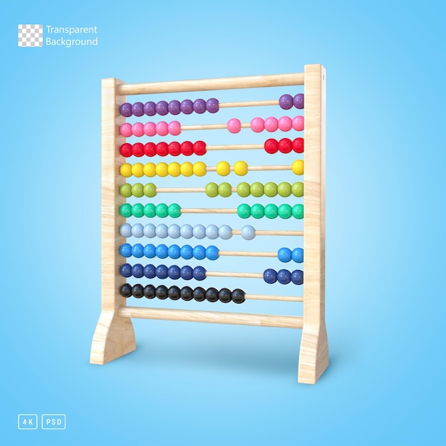 PSD 3d rendering colorful abacus