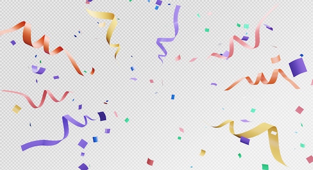 PSD 3d rendering of colorful confetti flying