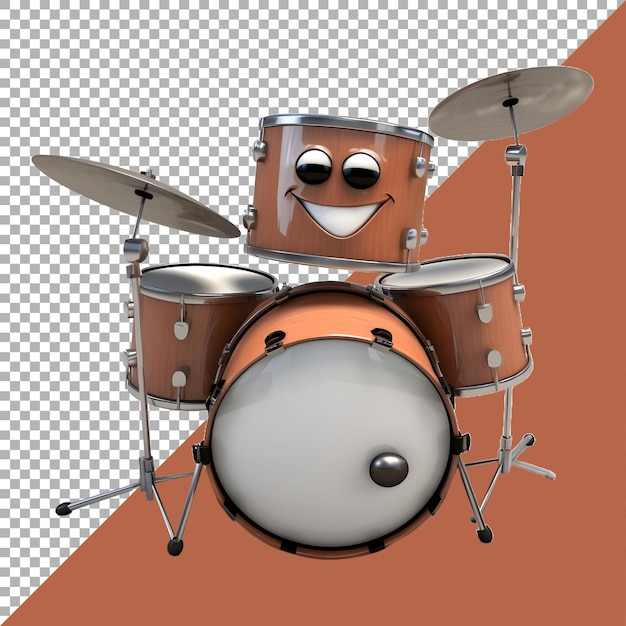 PSD 3d rendering of a colorful drum on transparent background ai generated