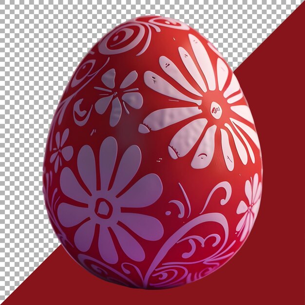 PSD rendering 3d di un colorato uovo di pasqua su uno sfondo trasparente