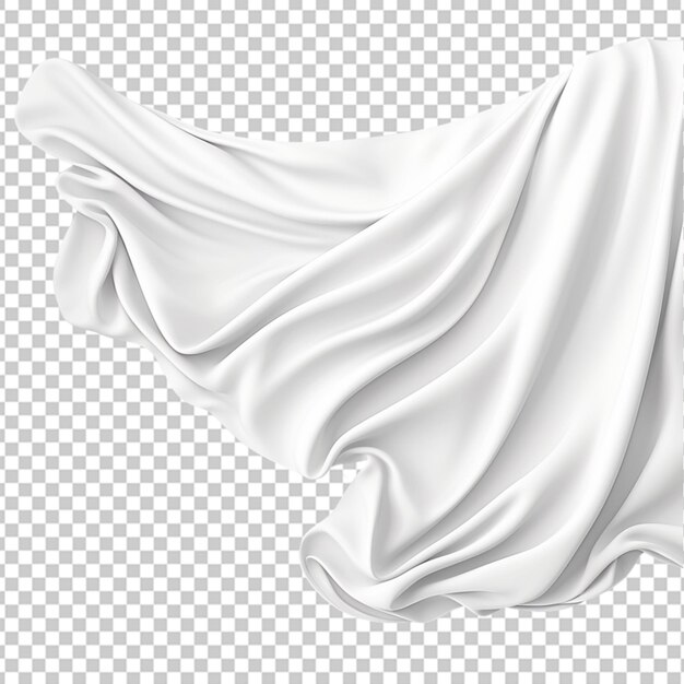 PSD 3d rendering of a colorful silk cloth on transparent background