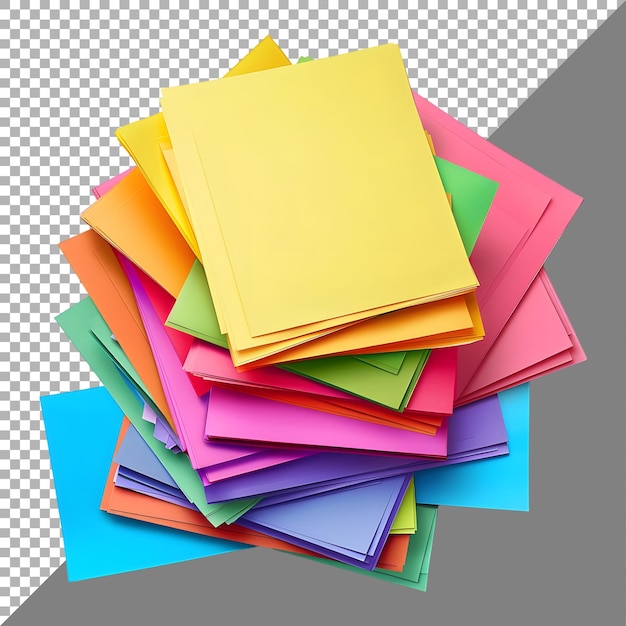 PSD 3d rendering of a colorful sticky notes on transparent background ai generated