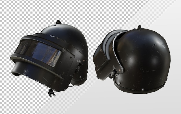 3d rendering combat helmet black perspective view