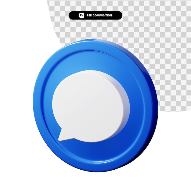 3d rendering comment icon isolated