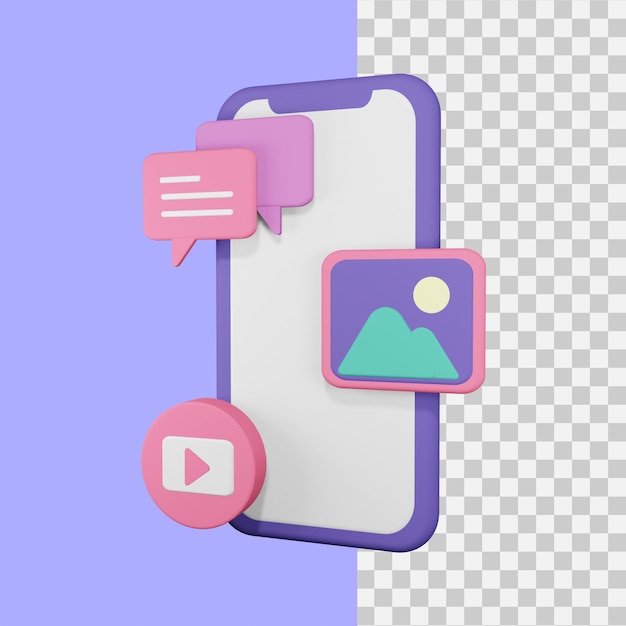 3d rendering communication media icon