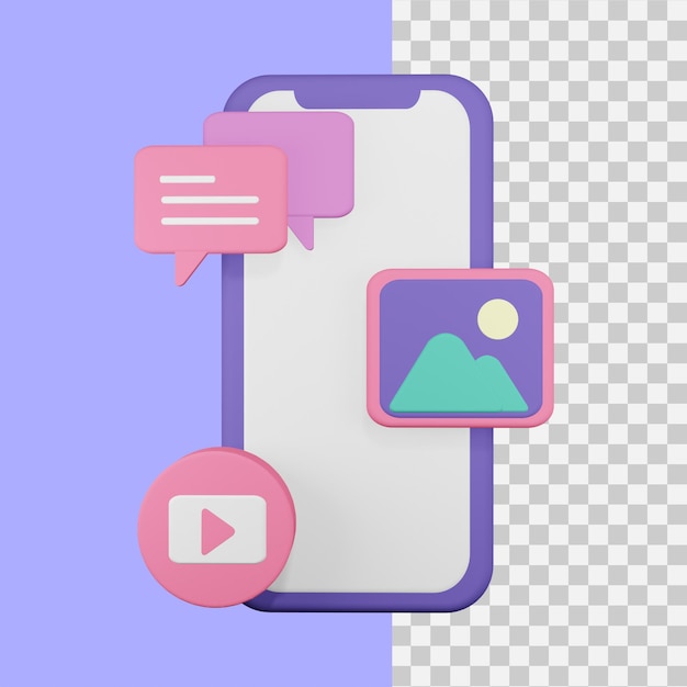 3d rendering communication media icon
