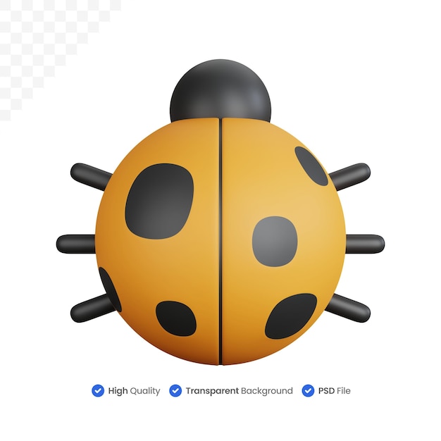 PSD 3d rendering computer bug isolated