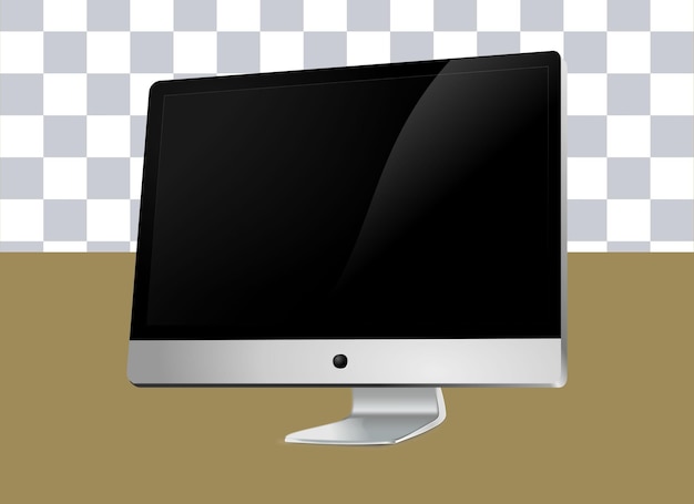 3d rendering computer in transparent background