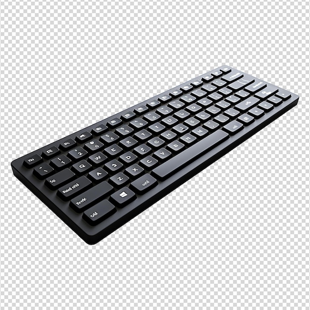 3d rendering computer keyboard isolated on transparent background