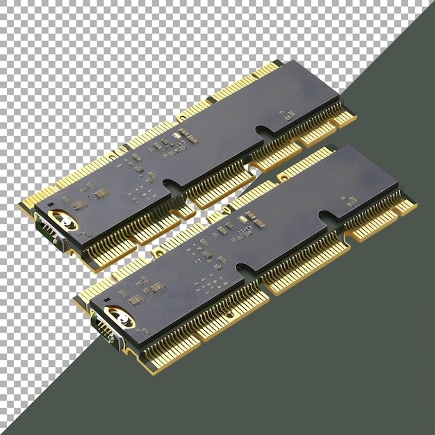 Rendering 3d di una ram di computer su sfondo trasparente ai generato