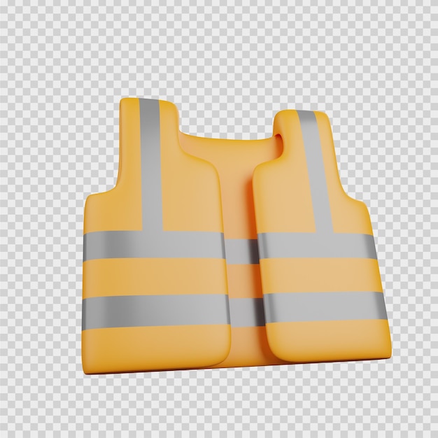 PSD 3d rendering concept construction icon safety vest worker