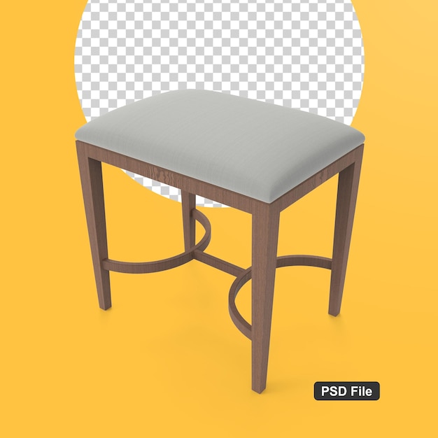 Concetto di rendering 3d di sedia semplice