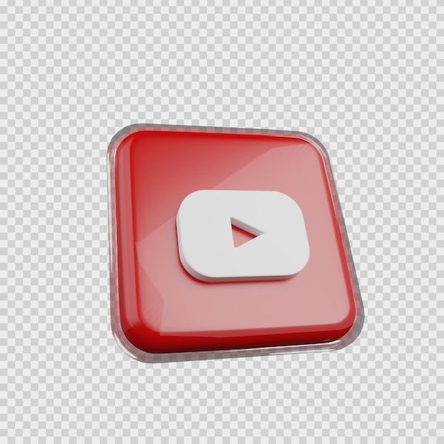 3d rendering concept social media icon youtube