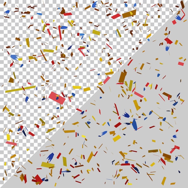 PSD 3d rendering of confetti with modern style