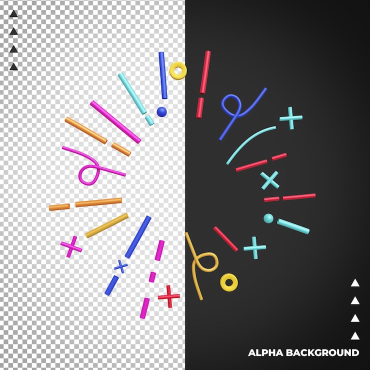 PSD 3d rendering of confetti