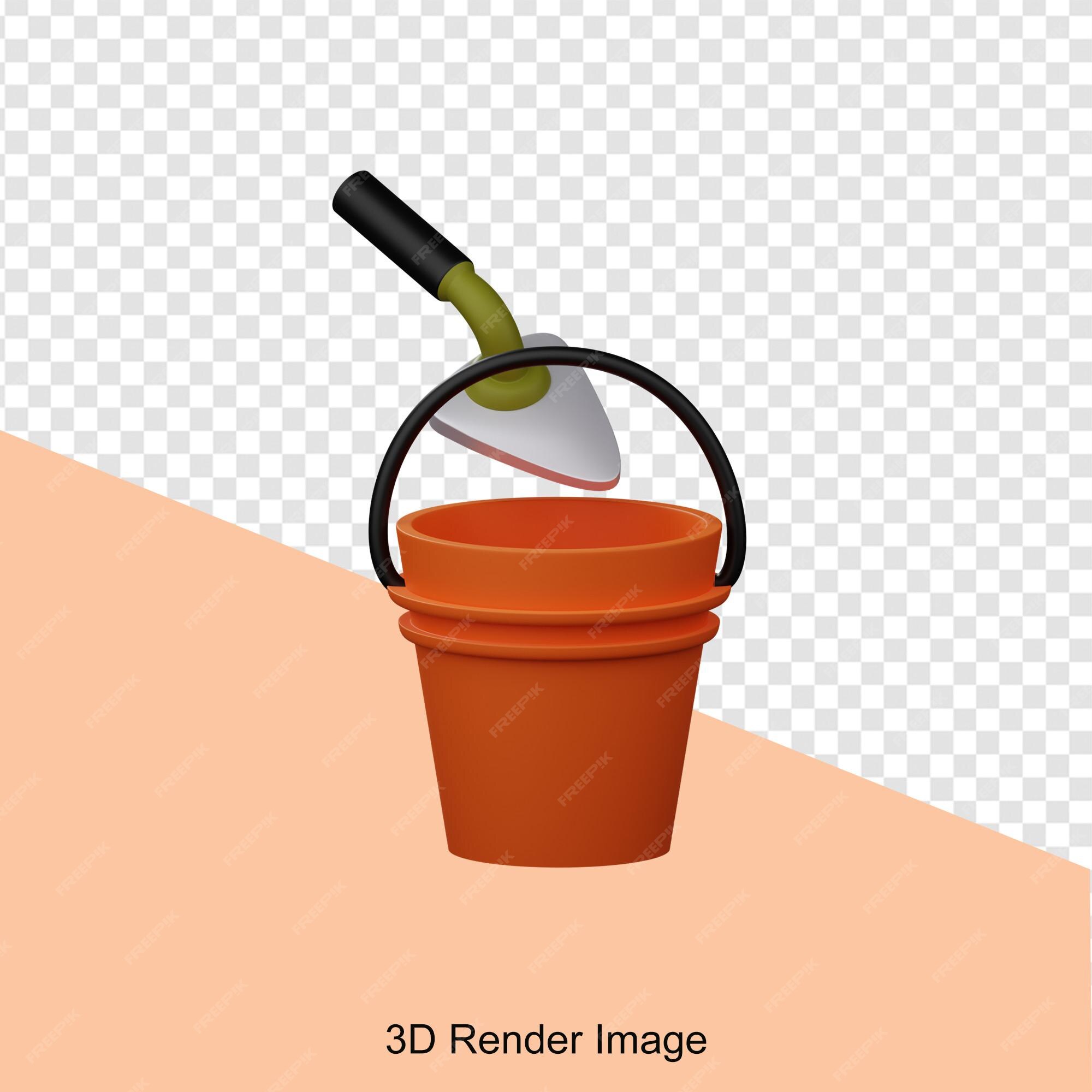 Premium PSD  Sand bucket in 3d rendered graphic