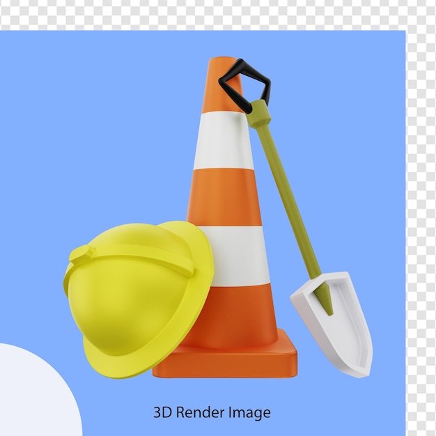 3d rendering of construction equipment