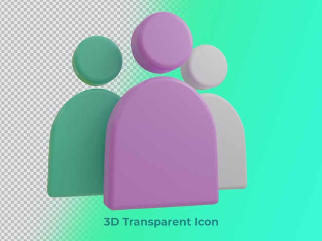 PSD 3d rendering of contact avatar icon with transparent background isolated view