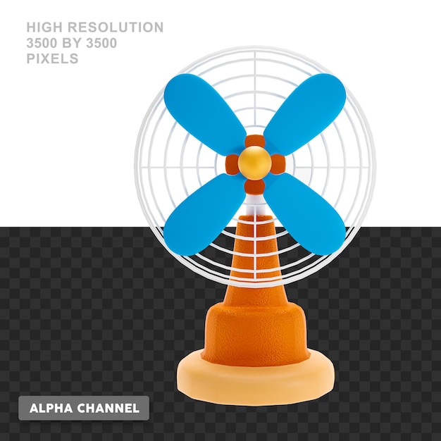 PSD 3d rendering cooling fan illustration