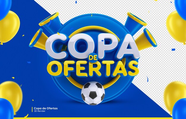 3D Rendering of Copa de Ofertas Label for World Cup