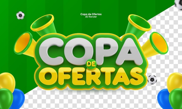 3D Rendering of Copa de Ofertas Label for World Cup