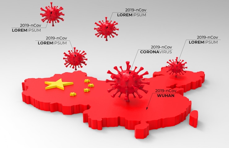 PSD 3d rendering of corona virus infographic template