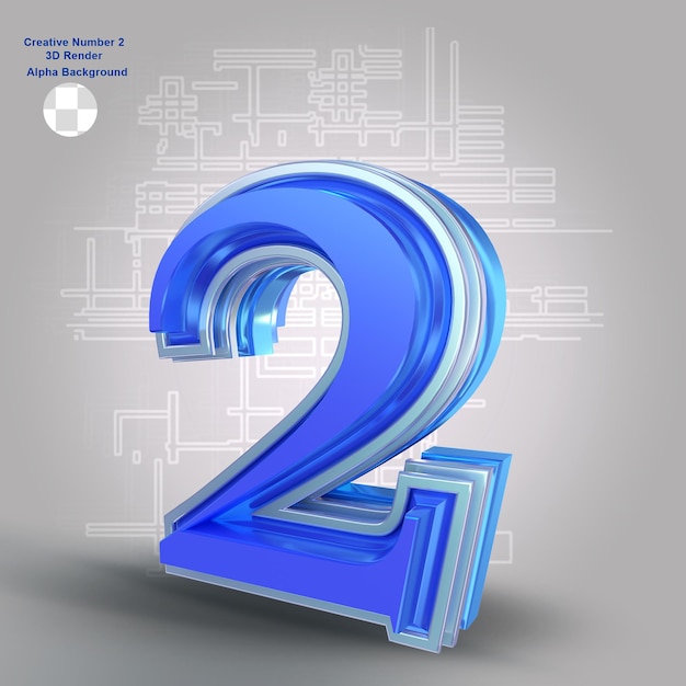 Numero creativo di rendering 3d 2