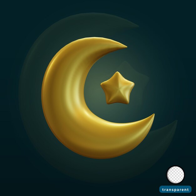 3d rendering crescent moon ramadan