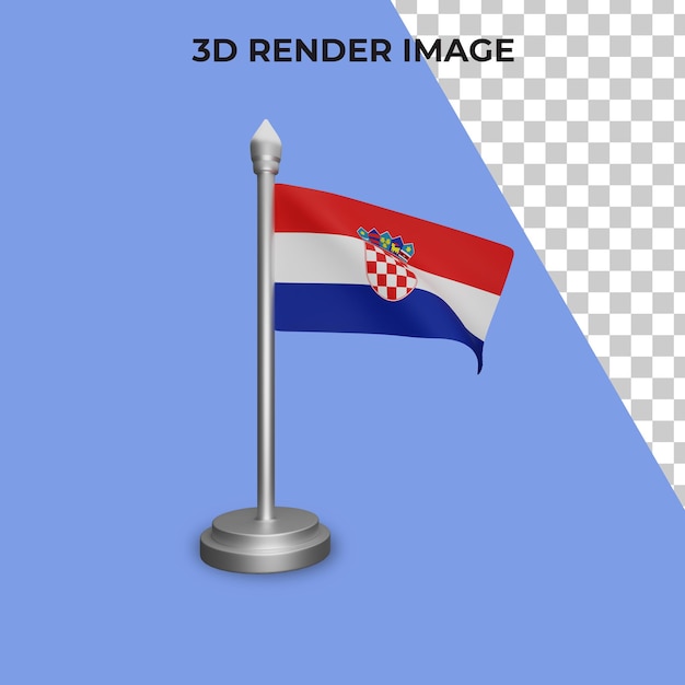 3d rendering of croatia flag concept croatia national day premium psd