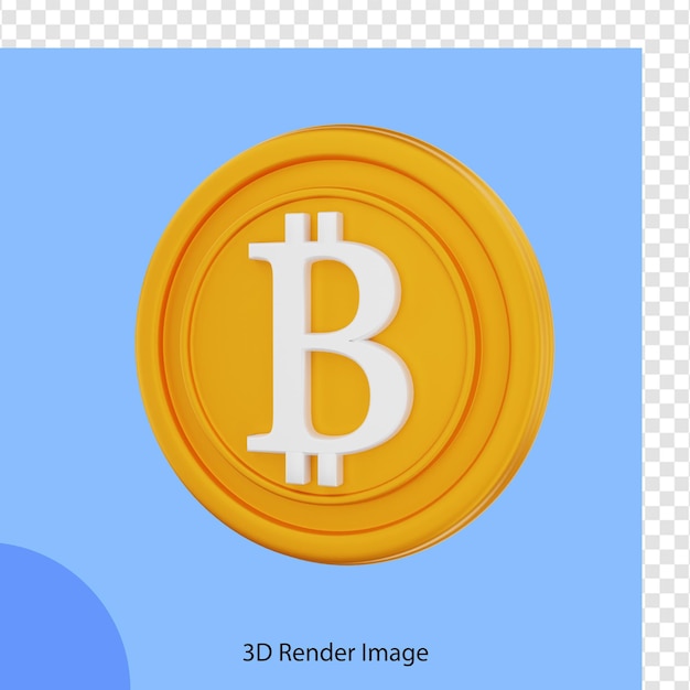 Rendering 3d moneta bitcoin di criptovaluta