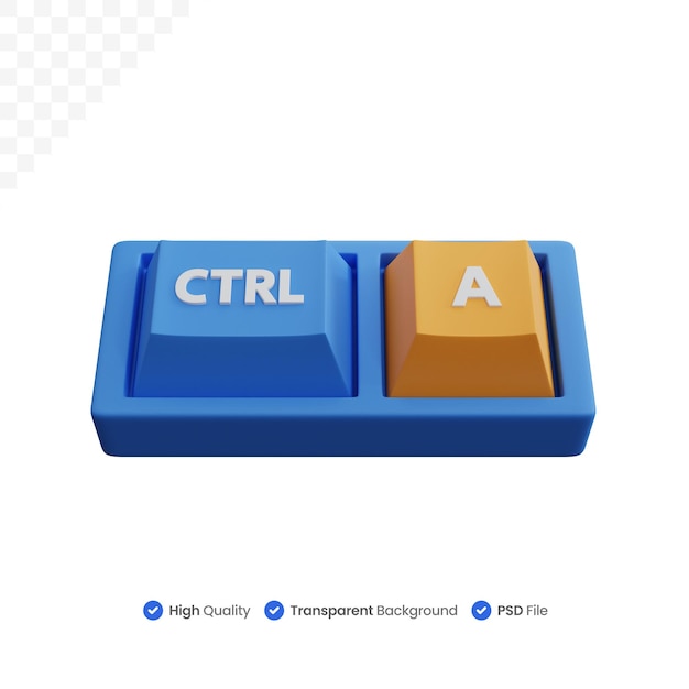 3D-rendering ctrl en een toetsenbordtoetsen geïsoleerd