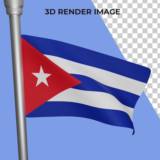 Rendering 3d del concetto di bandiera cuba cuba national day premium psd