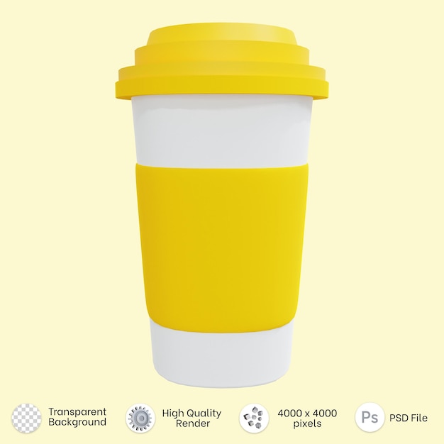 3d rendering of a cup of banana milk