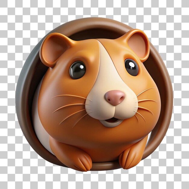 3d rendering of a curious guinea pig popping up from its hideyhole