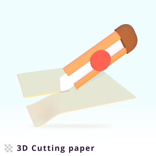 PSD 3d rendering cut paper illustration