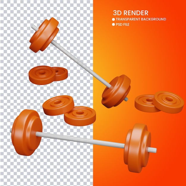 PSD 3d rendering of cute barbell