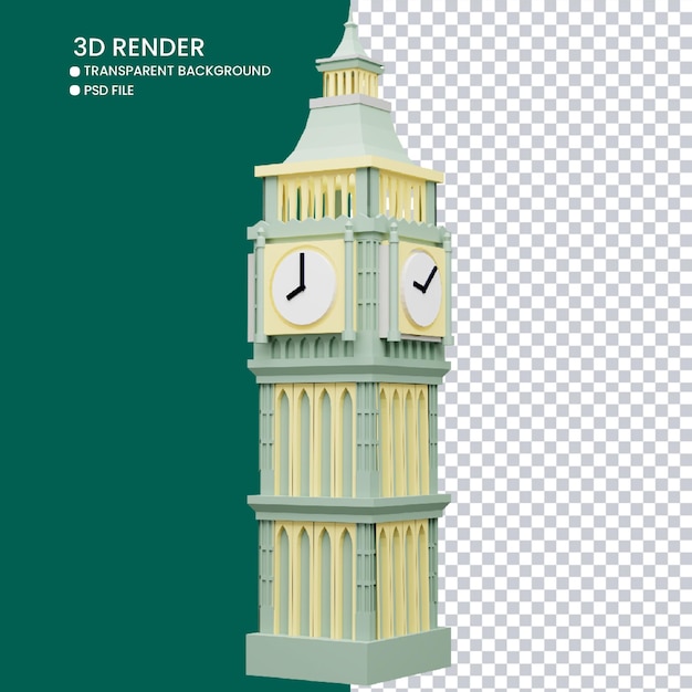 3d rendering of cute big ben tower 2