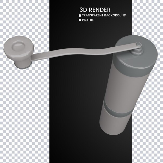 PSD rendering 3d di un simpatico macinino da caffè