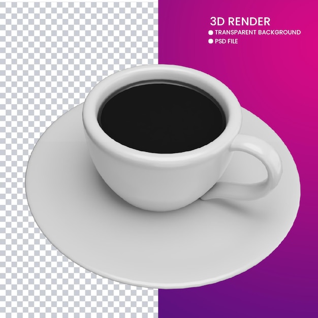 3d rendering of cute coffee