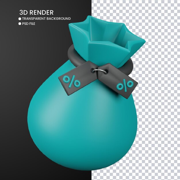 3d rendering of cute discount bag