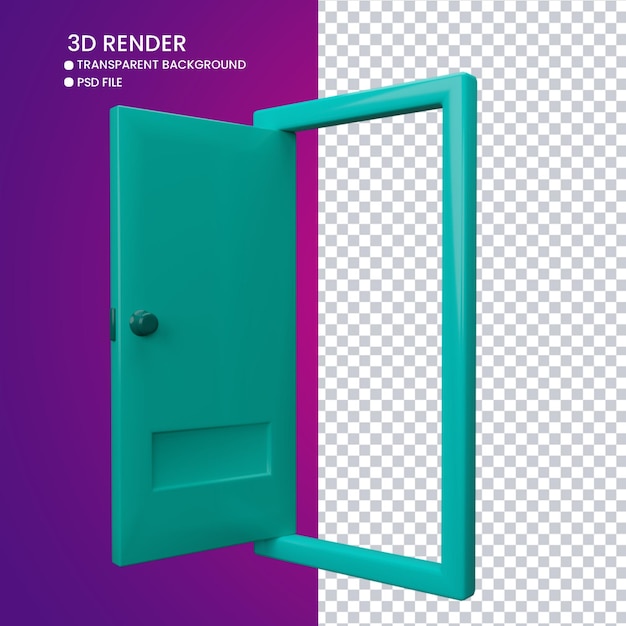 Rendering 3d di una porta carina