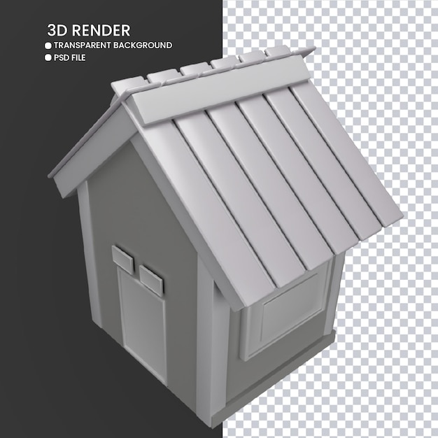 PSD 3d rendering of cute house