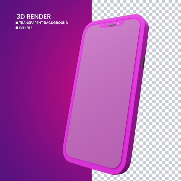 3d rendering of cute mobile phone