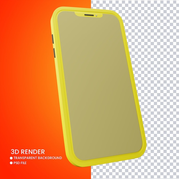 PSD 3d rendering of cute mobile phone