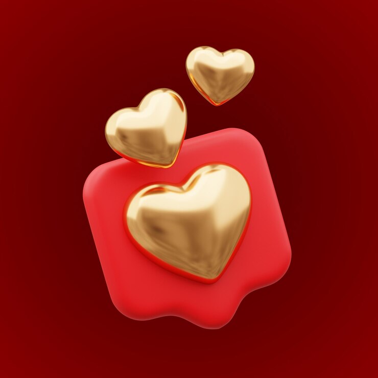 PSD 3d rendering cute red valentine's day element