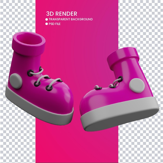 3d rendering of cute shoes