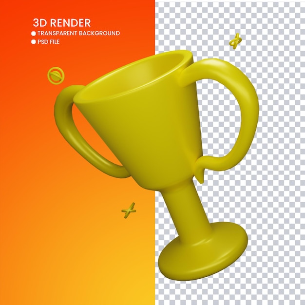 Rendering 3d di un simpatico trofeo