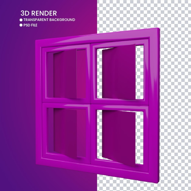 PSD 3d rendering of cute window