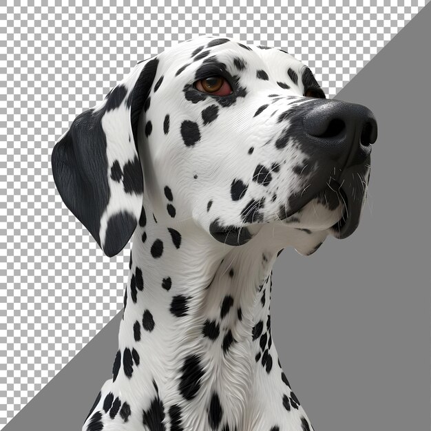 3d rendering of a dalmatian dog on transparent background ai generated