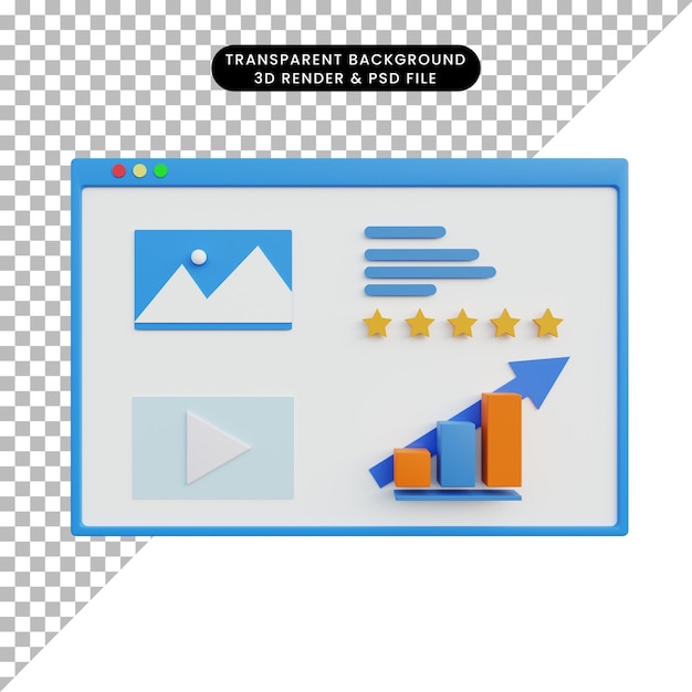 PSD 3d rendering of data analytic